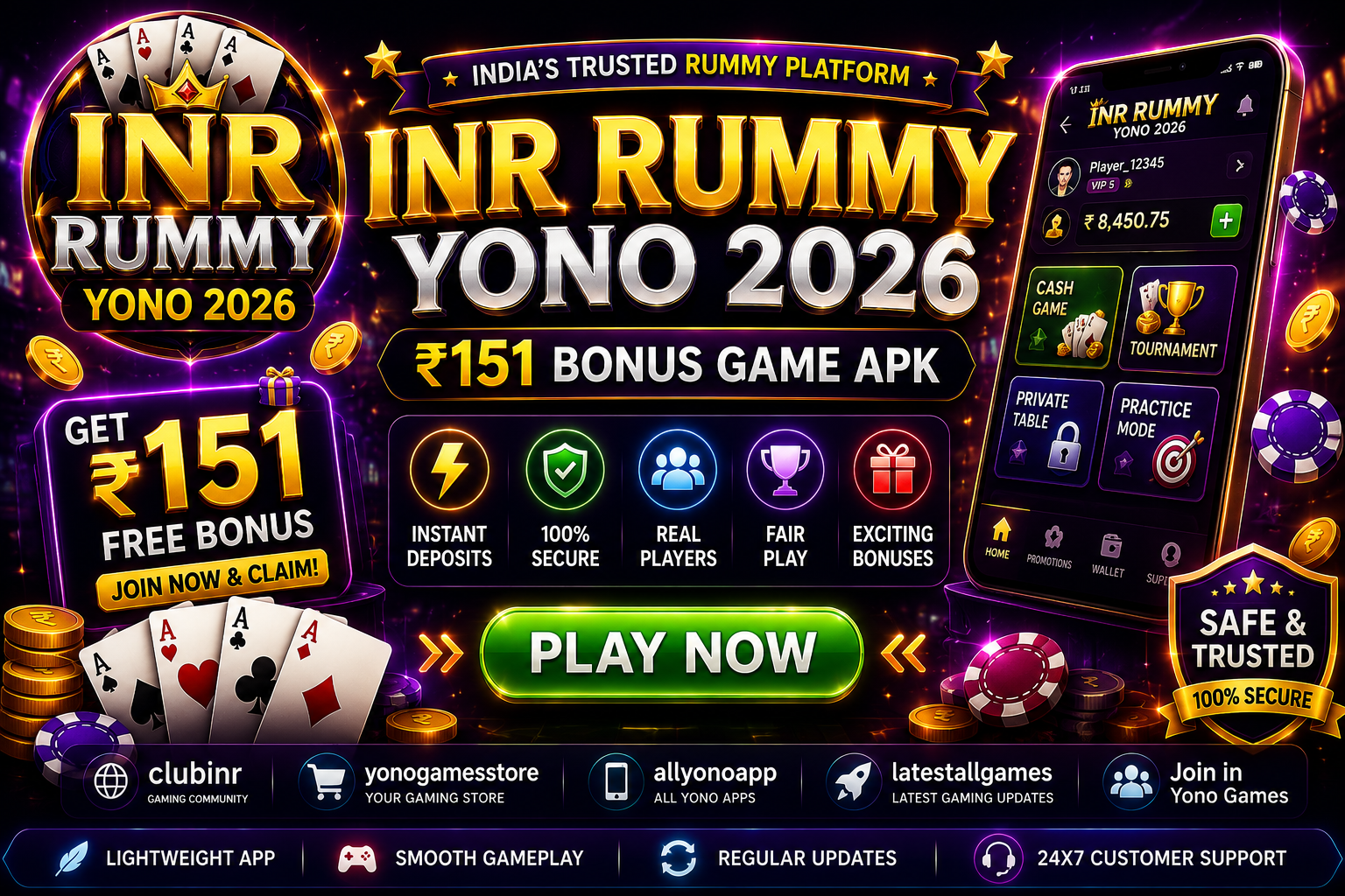 INR Rummy Yono 2026 ₹151 Bonus Game APK Download
