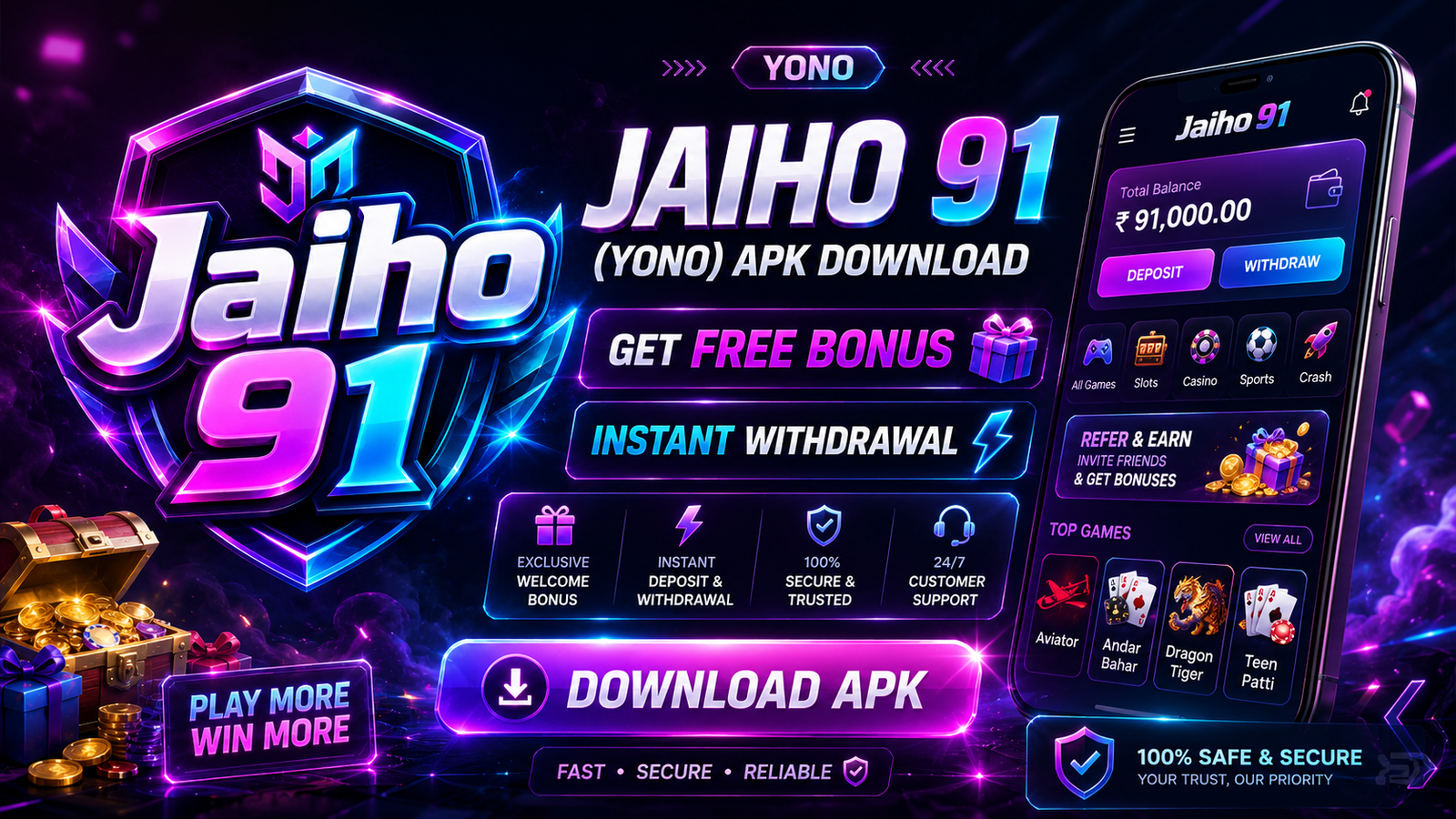 Jaiho 91 (Yono) APK Download – Get Free Bonus & Instant Withdrawal