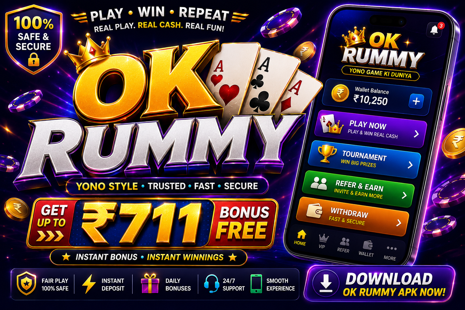 OK Rummy (Yono) Apk Download & Get 711 Bonus Free